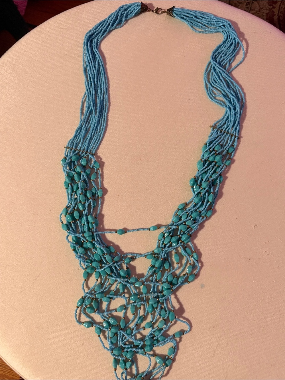 Turquoise Beaded Multi-Strand Statement Necklace - Women Jewelry